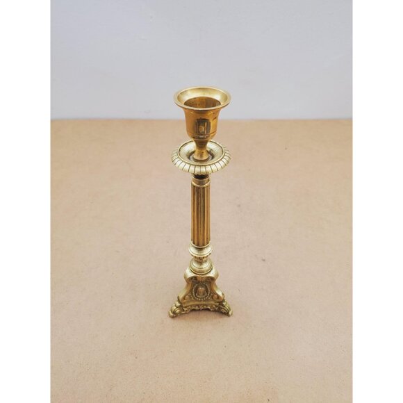 brass candlestick holder - vintage brass - candlestick - vintage home decor - - Picture 3 of 14